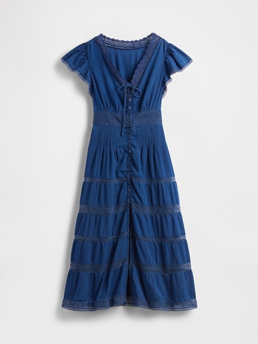 GAP Lace-Trim Midi Dress